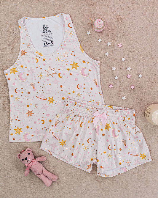 PIJAMA ESTAMPADA BLUSA + SHORT GALAXY
