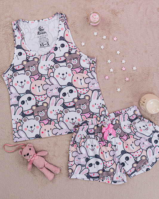 PIJAMA ESTAMPADA BLUSA + SHORT RABBIT