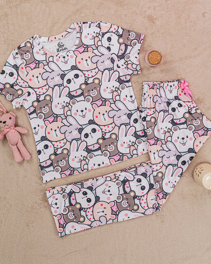 PIJAMA ESTAMPADA BLUSA + PANTALÓN RABBIT