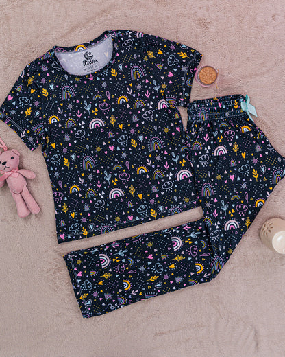 PIJAMA ESTAMPADA BLUSA + PANTALÓN EQUILIBRIO