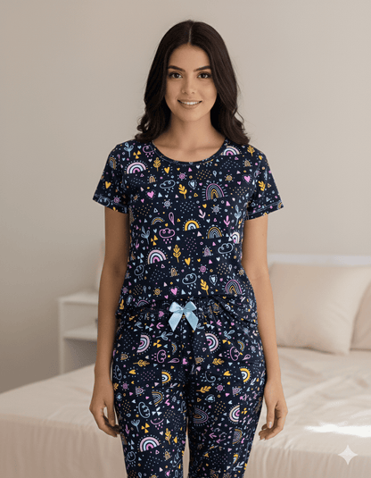 PIJAMA ESTAMPADA BLUSA + PANTALÓN EQUILIBRIO