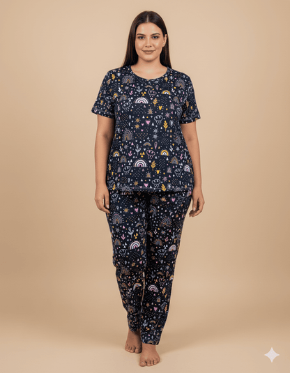 PIJAMA ESTAMPADA BLUSA + PANTALÓN EQUILIBRIO