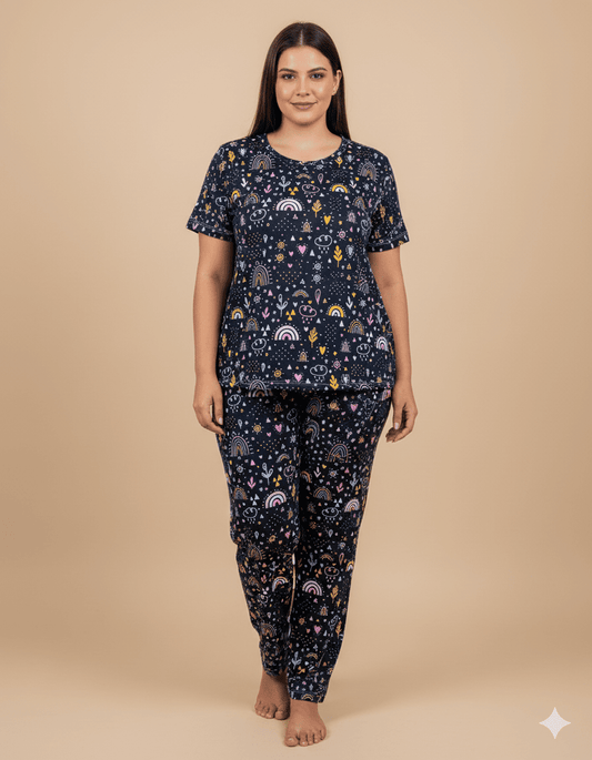 PIJAMA ESTAMPADA BLUSA + PANTALÓN EQUILIBRIO
