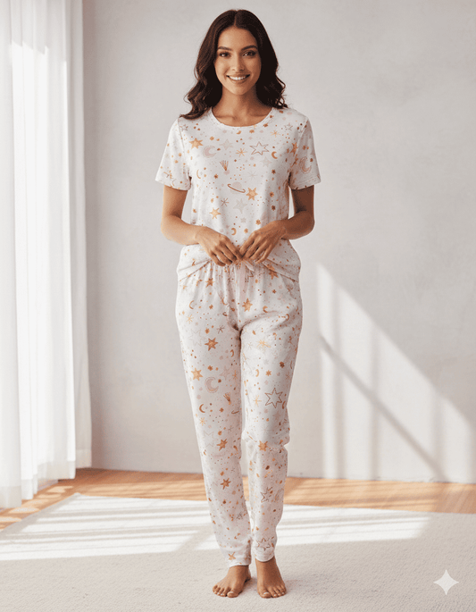 PIJAMA ESTAMPADA BLUSA + PANTALÓN GALAXY