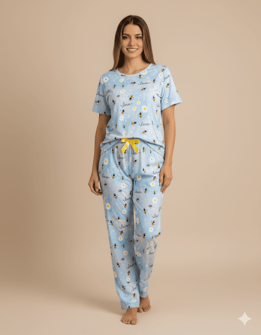 PIJAMA ESTAMPADA BLUSA + PANTALÓN BEE