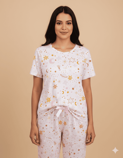PIJAMA ESTAMPADA BLUSA + PANTALÓN GALAXY